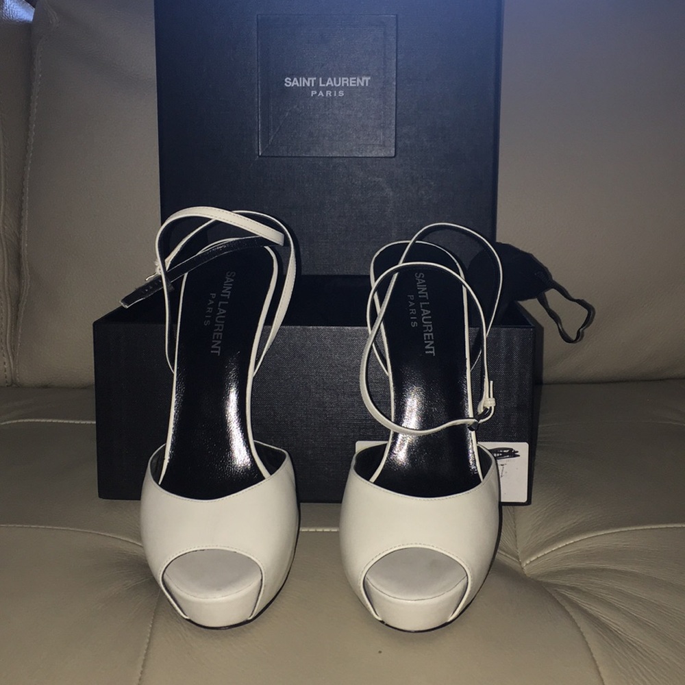 Saint Laurent White Platform Heels- size 39 - Picture 2 of 6